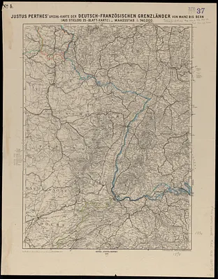 Justus Perthes' special-karte der Deutsch-Französischen Grenzländer von Mainz bis Bern