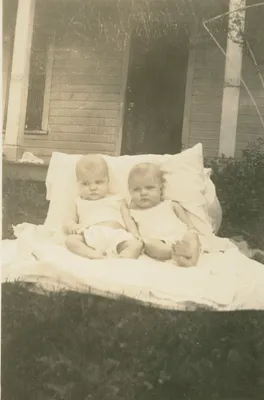 Infants Outdoors on Blanket, Waterloo, 1935