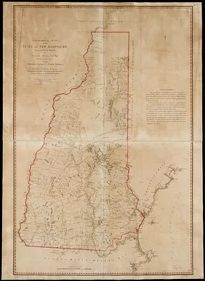 A topographical map of the state of New Hampshire