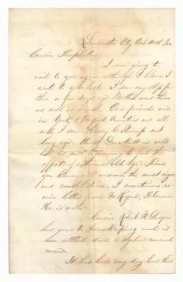 Letter by Thomas M. Coulson to Theophilus Gates Rogers