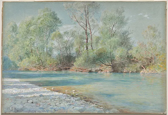 Traunstein River on the Road to Empfig, Bavaria