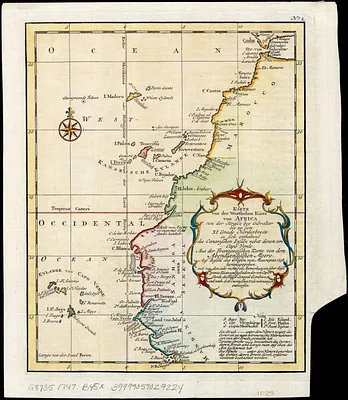 Karte von der westlichen kuste von Africa