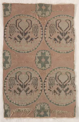 Textile with Paired Ducks in Roundels (Copy of a Medieval Silk)