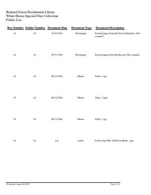 WHSF: Returned, 61-16