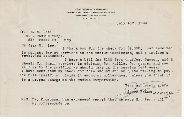 Letters Received to C.B. Lee, July 10, 1929