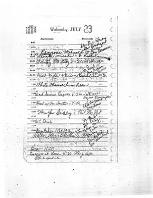 Lyndon Johnson's 1958 Desk Diary, beginning 7/23/1958