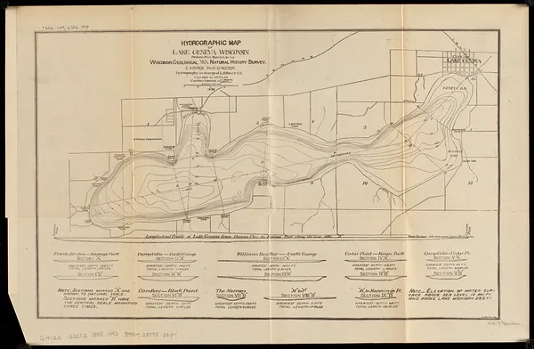 Hydrographic map of Lake Geneva, Wisconsin