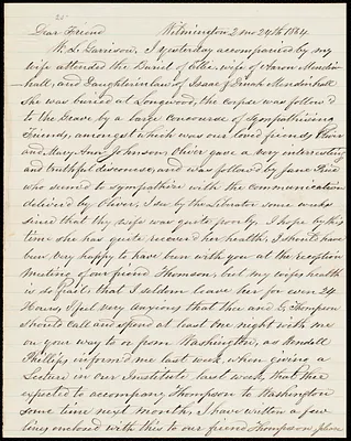 Letter from Thomas Garrett, Wilmington, [Delaware], to William Lloyd Garrison, 2 mo[nth] 24th [day] 1864