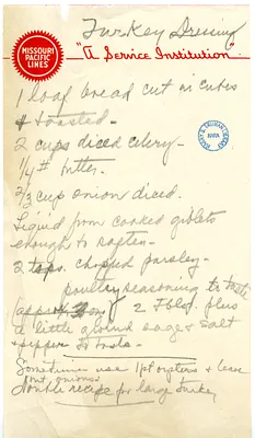 Recipe for Turkey Dressing