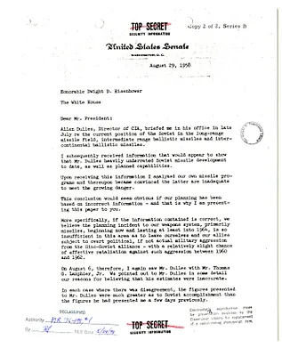 Letter to Honorable Dwight D. Eisenhower