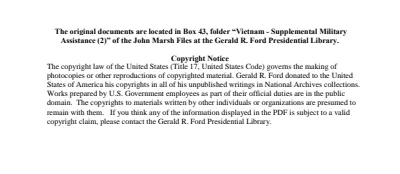 Vietnam - Supplemental Military Assistance (2)