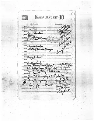 Lyndon Johnson's 1957 Desk Diary, beginning 1/10/1957