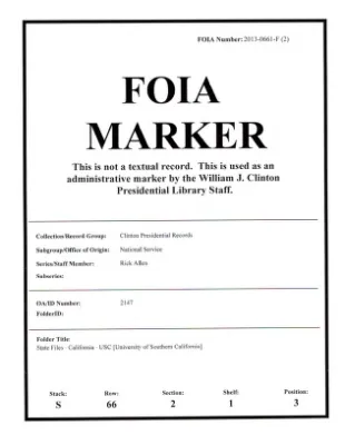 State Files – California – USC [University of Southern California]