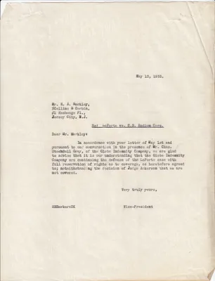Letters Sent to E.A. Markley, May 13, 1935