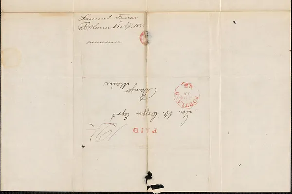 Samuel Farrar to George Coffin, 15 April 1833