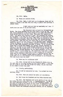 Press and Radio Conference by Press Secretary, Charles G. Ross