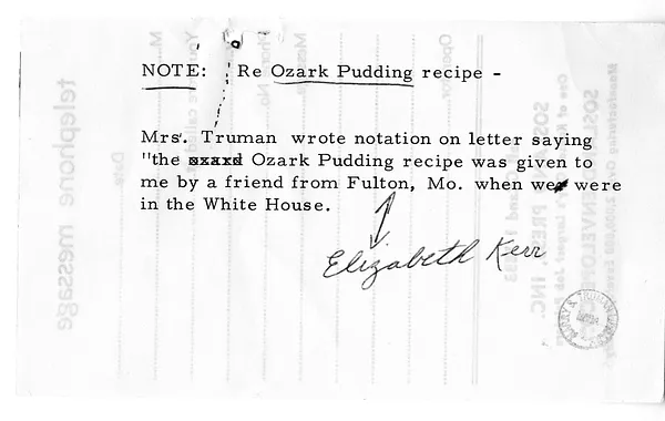 Recipe for Ozark Pudding