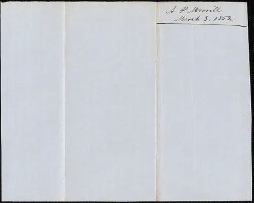 Anson P. Morrill to Samuel Warner, 3 March 1852