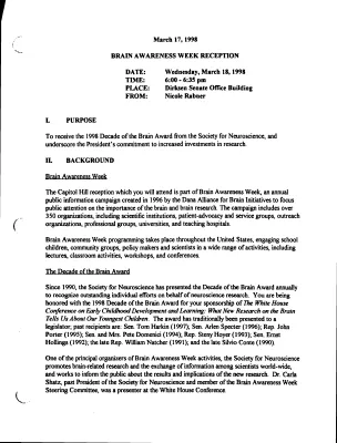 Decade of the Brain Award, 3/18/1998