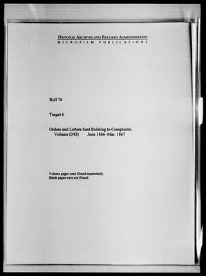 Orders and Letters Sent Relating to Complaints