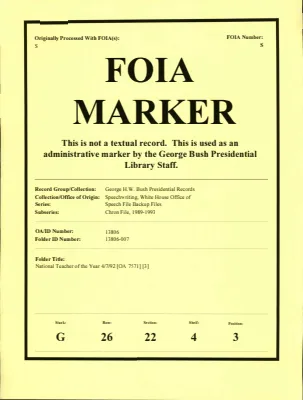 National Teacher of the Year 4/7/92 [OA 7571] [3]