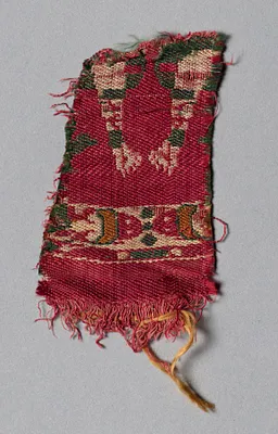 Silk Fragment:  David (or Samson) killing the Lion