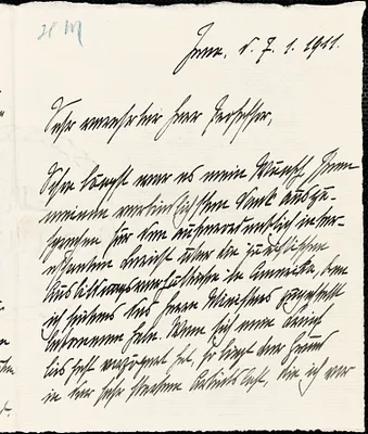 Gerland, Heinrich Balthassar Ernst Karl, 1874- autograph letter signed to Hugo Münsterberg, Jena, Ger., 7 January 1911