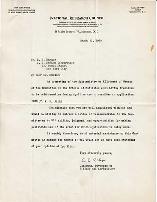 Letters Received to H.H. Barker, March 31, 1930