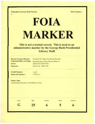 International Education 10/25/89 [OA 3536]