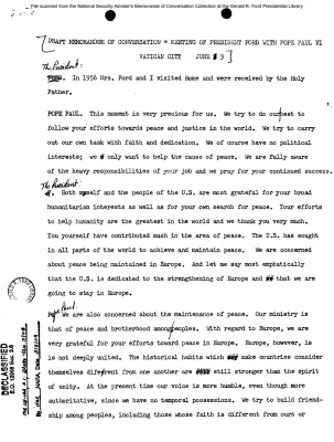 June 3, 1975 - Ford, Kissinger, Pope Paul VI, Archbishop Casaroli