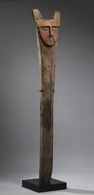 Post with a Carved Face