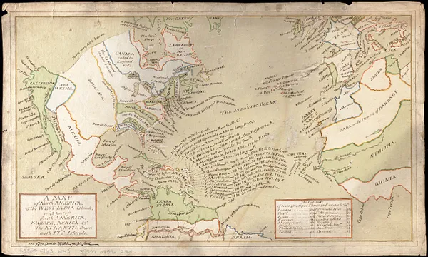 A map of North America, & the West India Islands, with part of South America, Europe, Africa & the Atlantic Ocean with it's islands