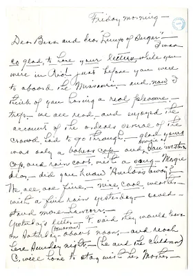 Letter from Madge Gates Wallace to Bess W. Truman