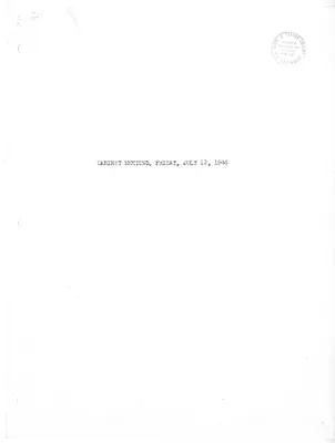 Cabinet Meeting Minutes