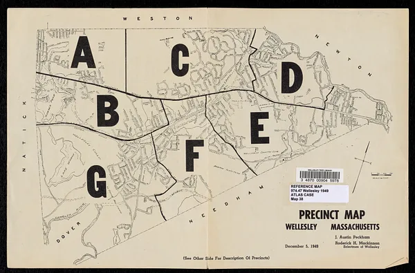 Precinct map, Wellesley, Massachusetts