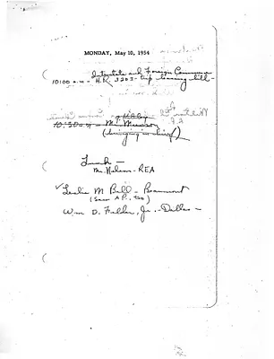 Lyndon Johnson's 1954 Desk Diary I, beginning 5/10/1954