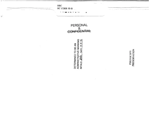 HRC Health Care Correspondence 95 - B