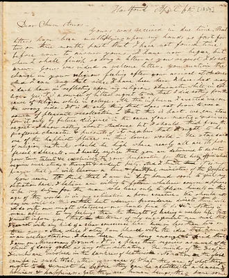 Letter from Elizur Timothy Washburn, [Hartford, Connecticut], to Amos Augustus Phelps, [1827] April 6th