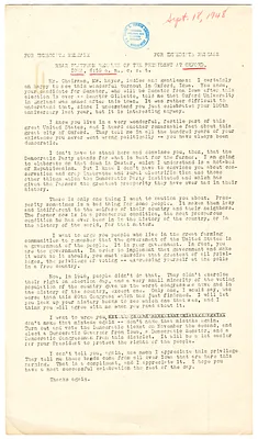 Press Release, Speech of President Harry S. Truman, Oxford, Iowa