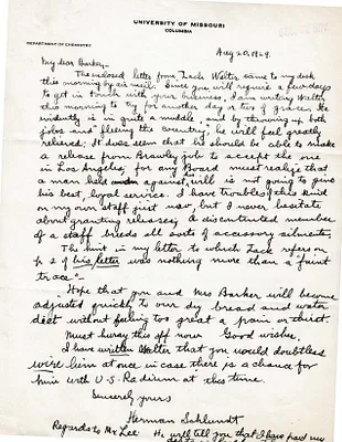 Letters Received to Barker [H.H. Barker], August 20, 1929