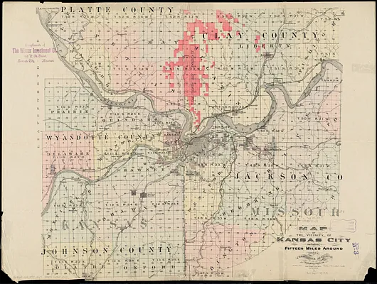 Map of the vicinity of Kansas City