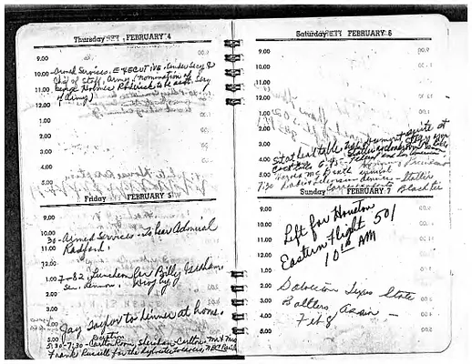 Lyndon Johnson's 1954 Desk Diary II, beginning 2/4/1954