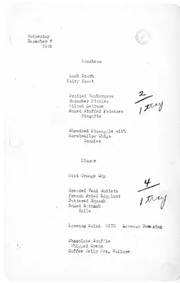 White House Luncheon and Dinner Menu