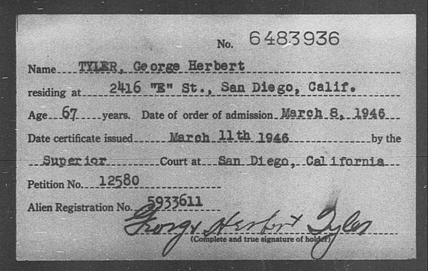 Tyler, George Herbert - 1946
