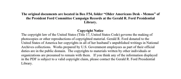 Older Americans Desk - Memos
