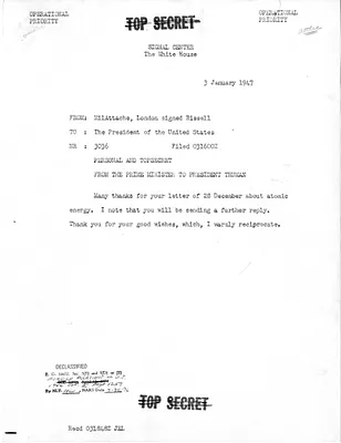 Correspondence Between President Harry S. Truman and Prime Minister Clement Attlee, with Related Material