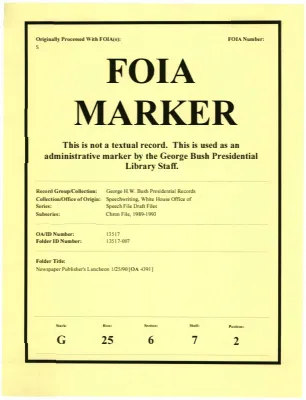 Newspaper Publisher's Luncheon 1/25/90 [OA 4391]