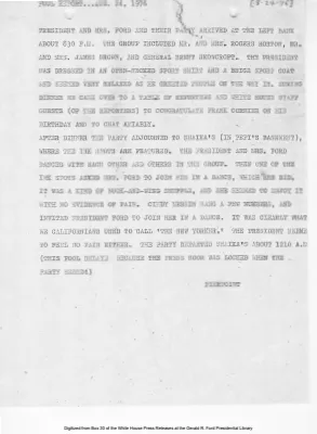 Pool report, August 24, 1976