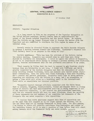 Memorandum from R. H. Hillenkoetter