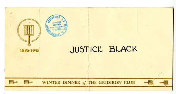 Note from Justice Hugo Black to President Harry S. Truman